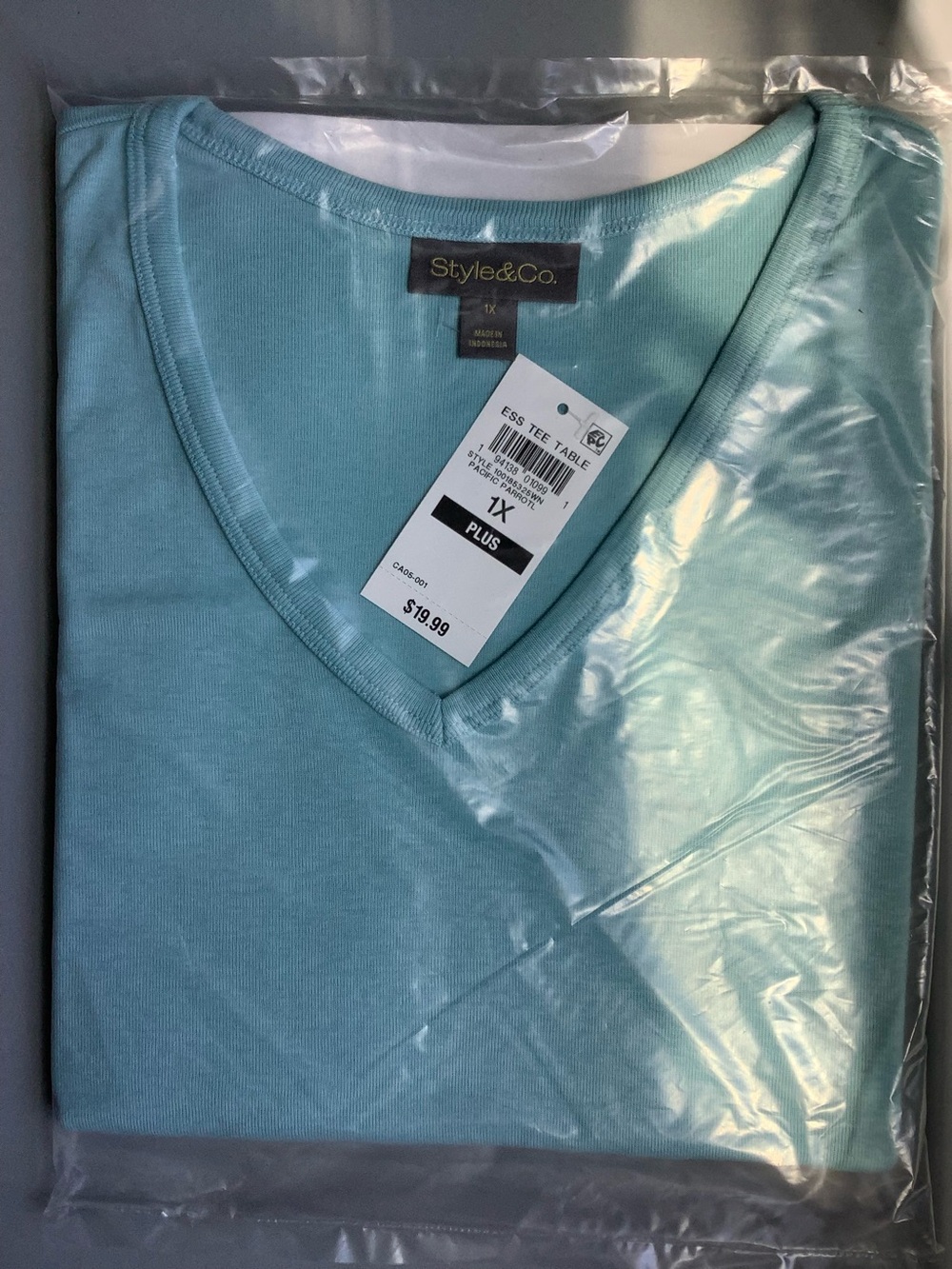 Style & Co.~ Cotton V-Neck 3/4-Sleeve Top~1X